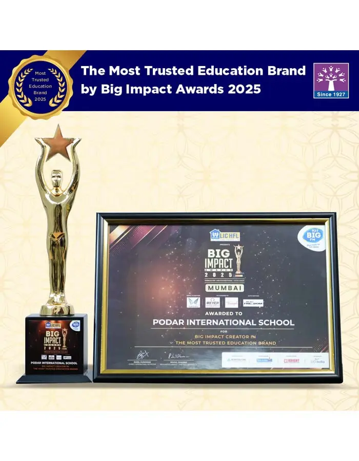Podar International School was awarded as the Most Trusted Education Brand by Big Impact Awards 2025